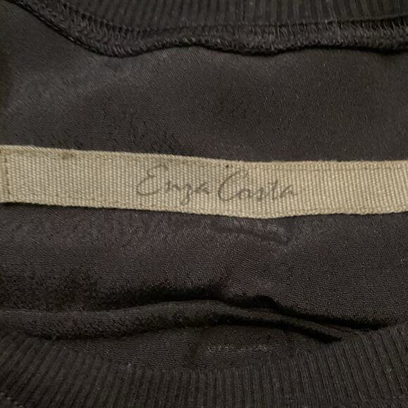 Enza Costa 100% Rayon Crepe Bracelet Sleeve Swing Mini Dress Black 1 S - Picture 7 of 11